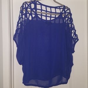 Royal Blue Sheer Top